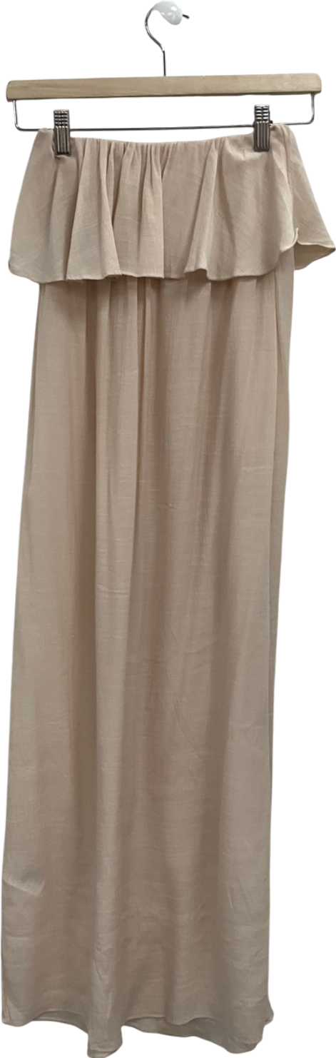 H&M Beige Flounced Beach Dress UK XS