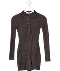 Peachy Den Grey Terry Long Sleeve Playsuit UK XS