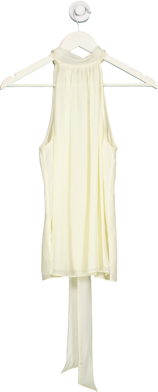 LILYSILK Cream Halter Neck Silk georgette Top UK 10