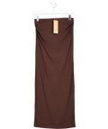 OGL Brown Sustainable Brand Maxwarm Ruched Side Pencil Maxi Skirt UK XS