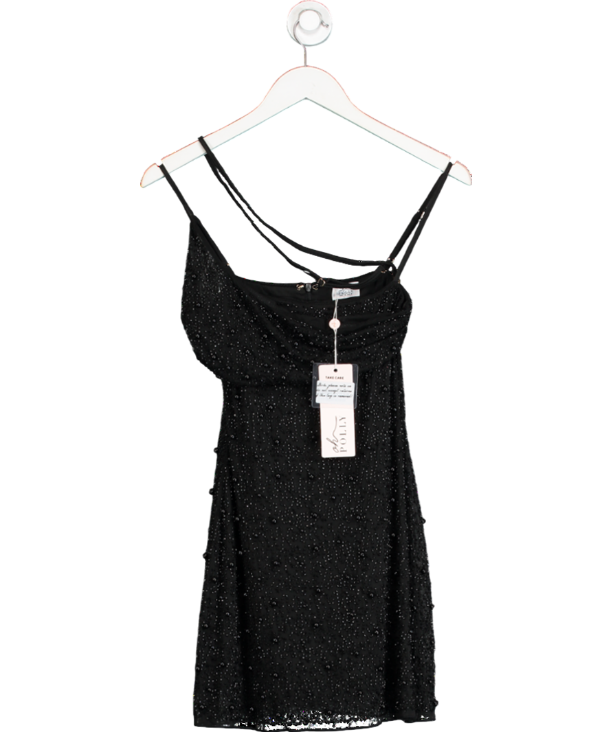 Oh Polly Black Soho Embeliished Assymetircal Corset Mini Dress UK 8