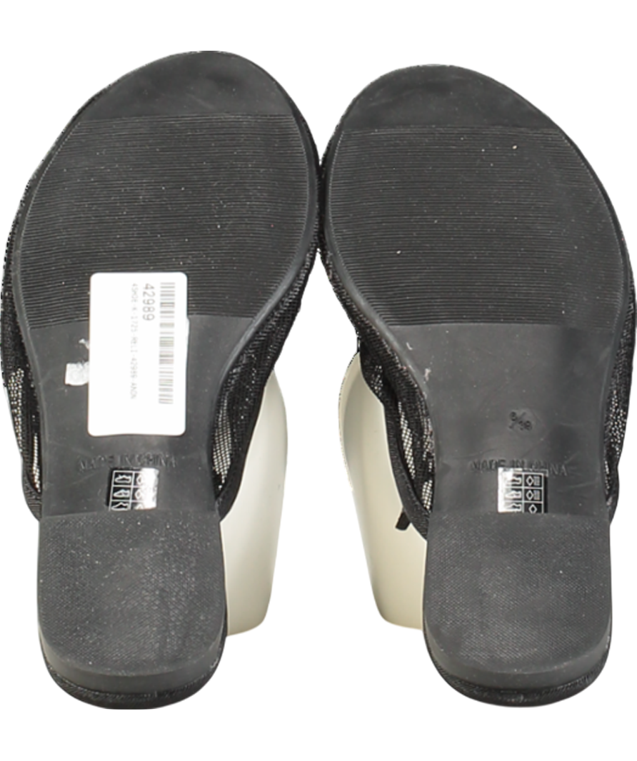 Urban Outfitters Black Embellished Mesh Flat Mules UK 6 EU 39 👠