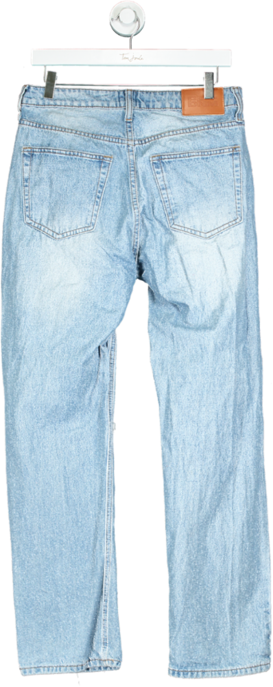 Princess Polly Light Blue Distressed Mom Jeans UK 8
