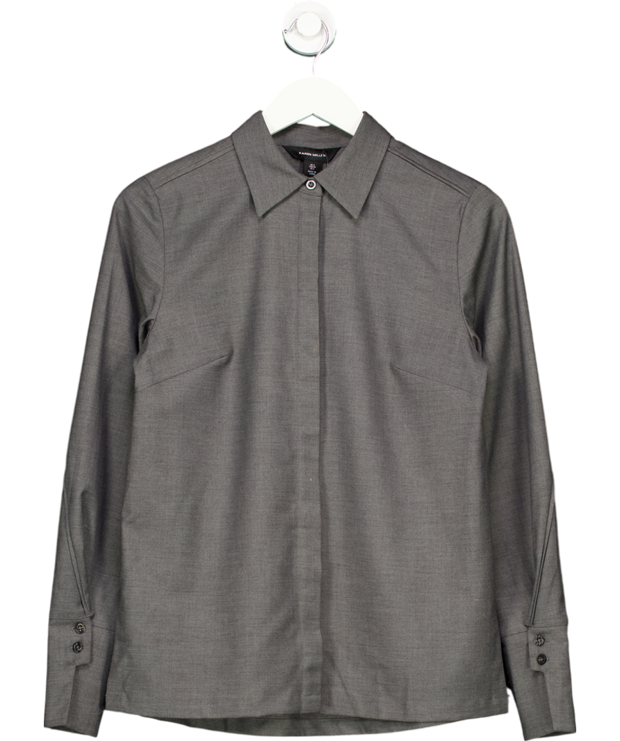 Karen Millen Grey Wool Blend Shirt UK 6