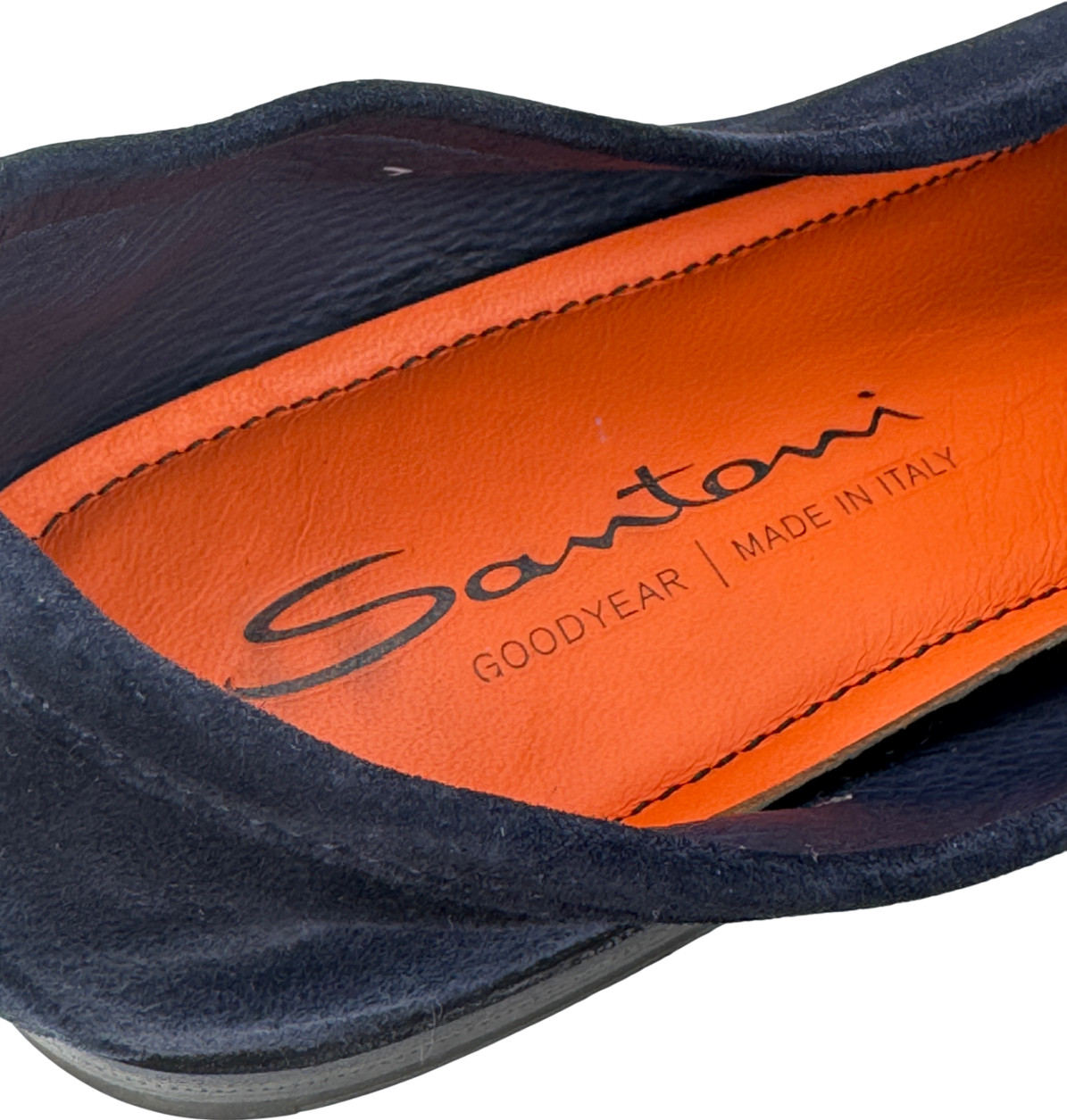 SANTONI Navy Blue Suede Loafers UK 4 EU 37 👠