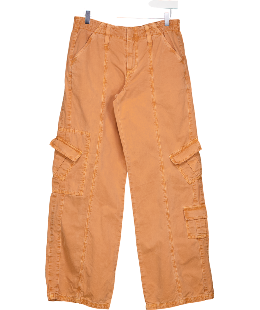 Urban Outfitters Orange Washed Cotton Cargo Trousers UK S