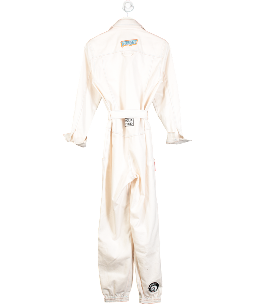 AN-Y1 Cream Formula Racing Inspired Jumpsuit UK S