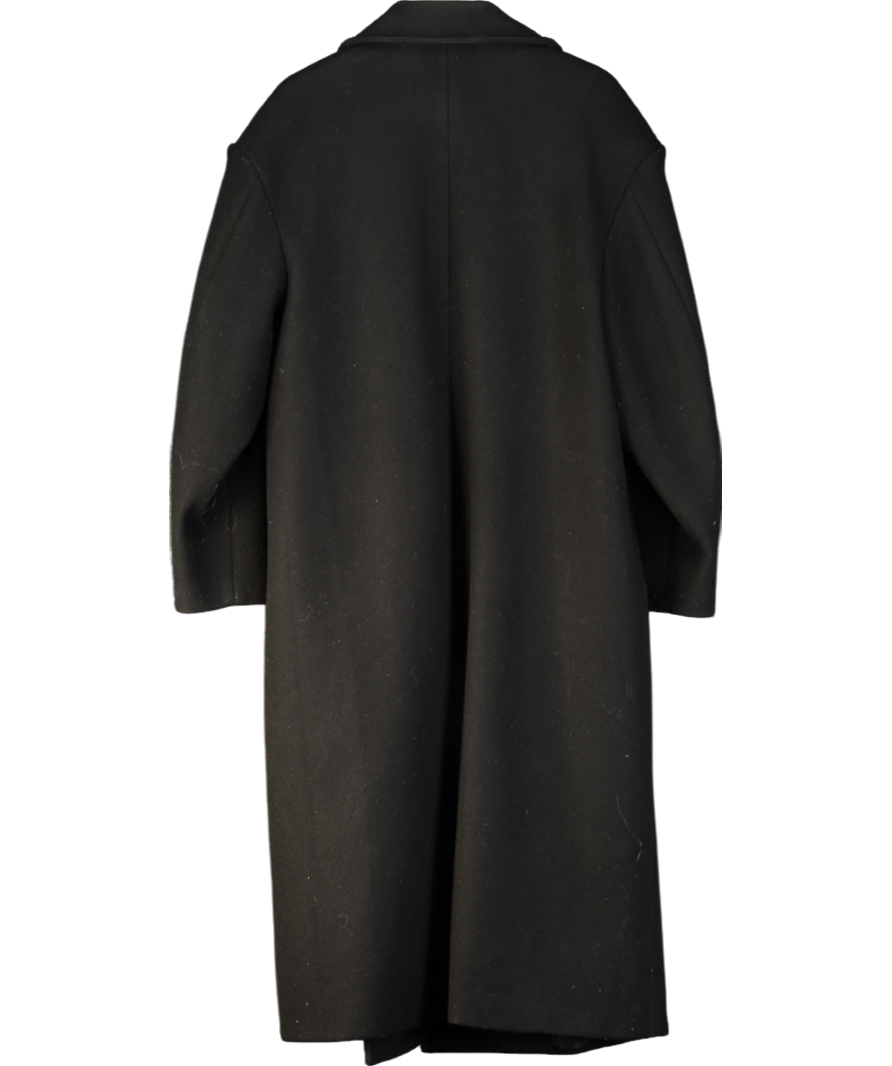 comma Black Longline Double Button Coat UK L
