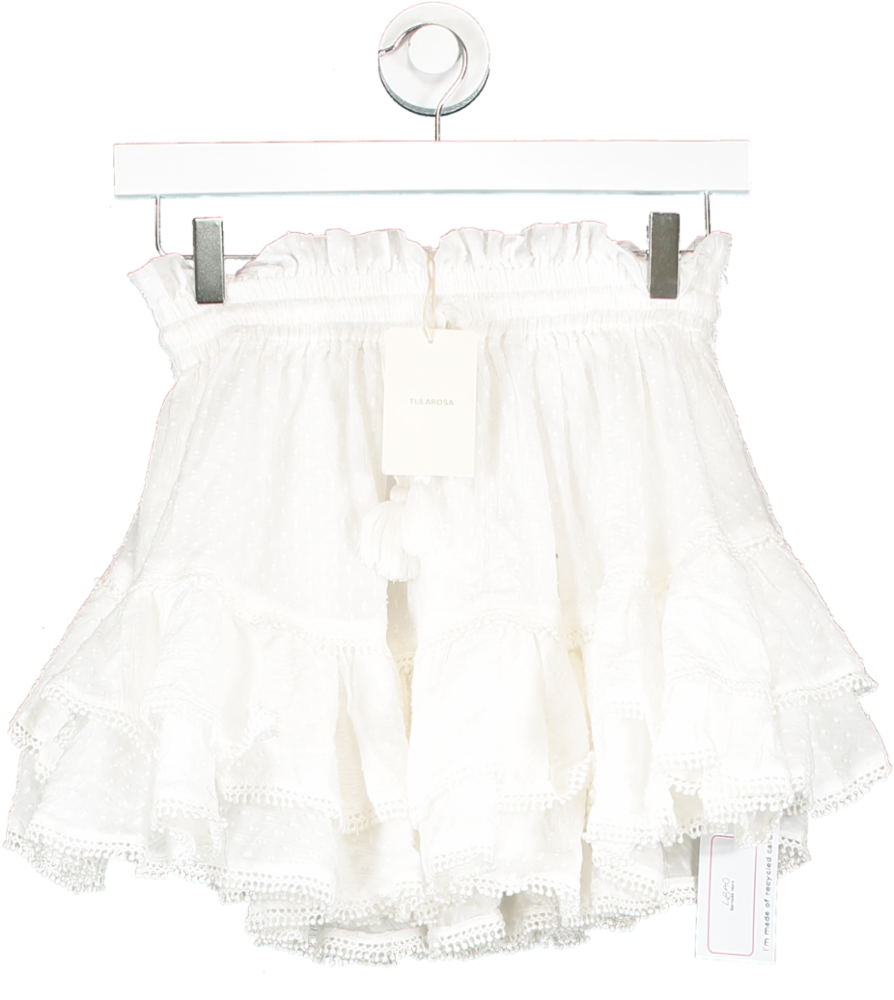 Tularosa White Tinsley Mini Skirt UK XS