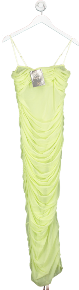 House of CB Green Fornarina Lime Ruched Maxi Dress UK M