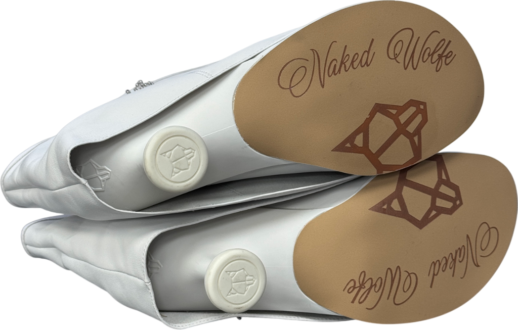 Naked Wolfe Bam White Leather Ankle Boots UK 6 EU 39 👠