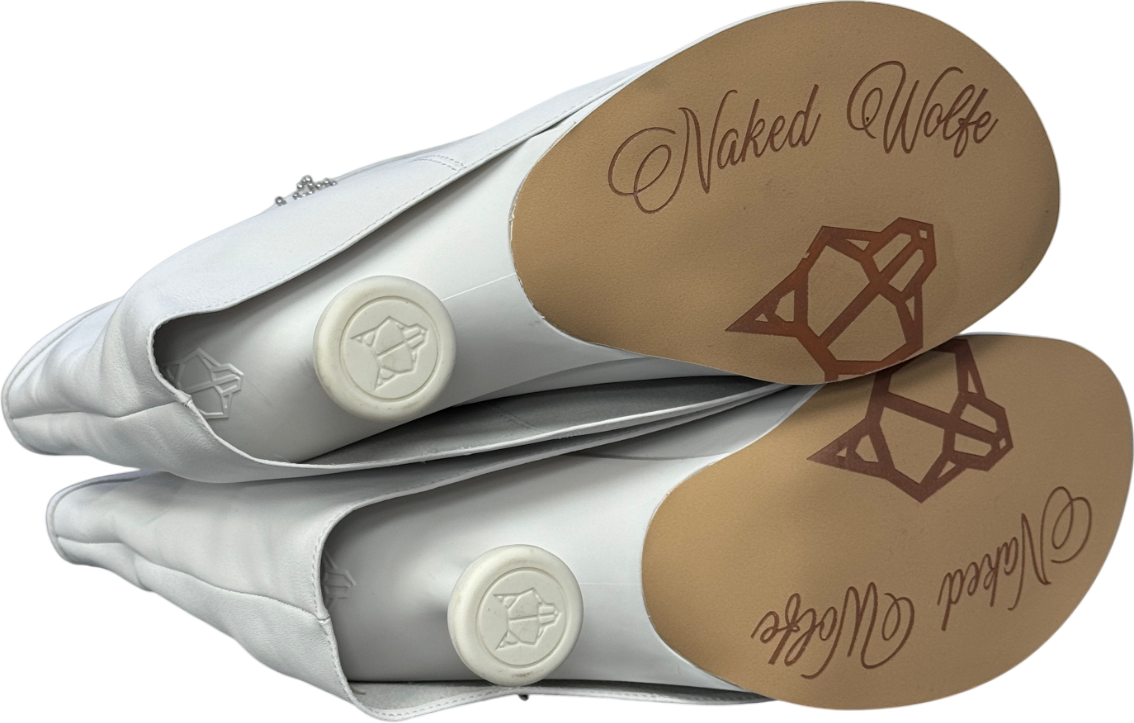 Naked Wolfe Bam White Leather Ankle Boots UK 6 EU 39 👠