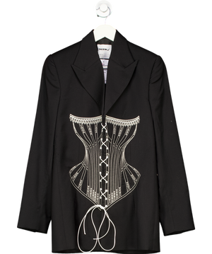 Seen Users Black Embroidered Corset Blazer UK XS/S