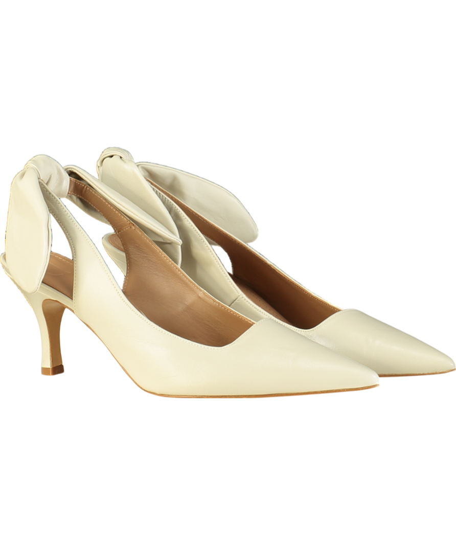 Flattered Beige Franchesca Bow Slingback Heel UK 7 EU 40 👠