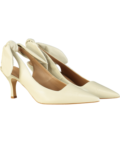 Flattered Beige Franchesca Bow Slingback Heel UK 7 EU 40 👠