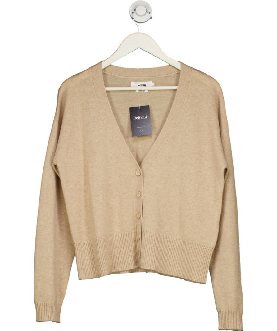 Notshy Beige Light Cashmere Cardigan UK M