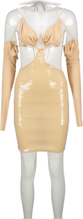 Amazuin Nude Cut Out Sequin Dress One Size
