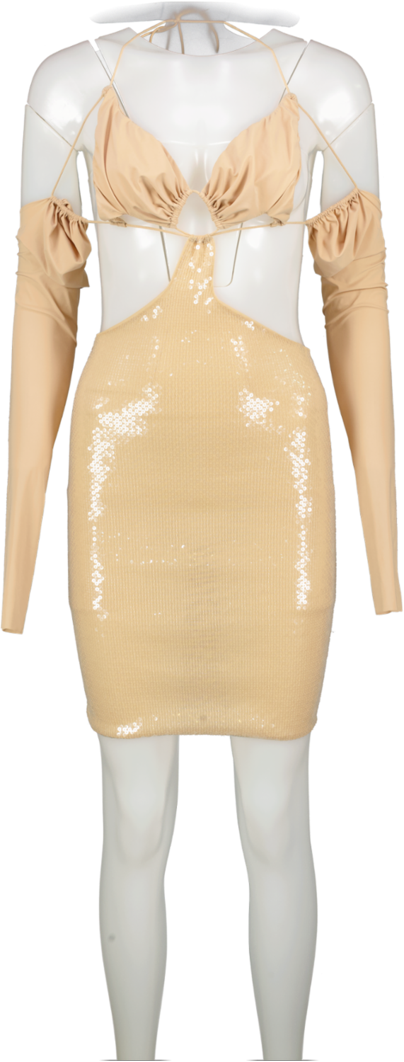 Amazuin Nude Cut Out Sequin Dress One Size