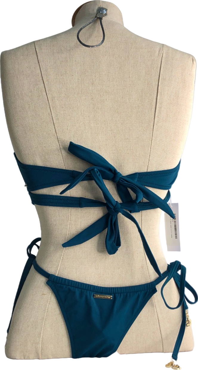 AdoraSwim Teal Cutout Bandeau Bikini Set UK M