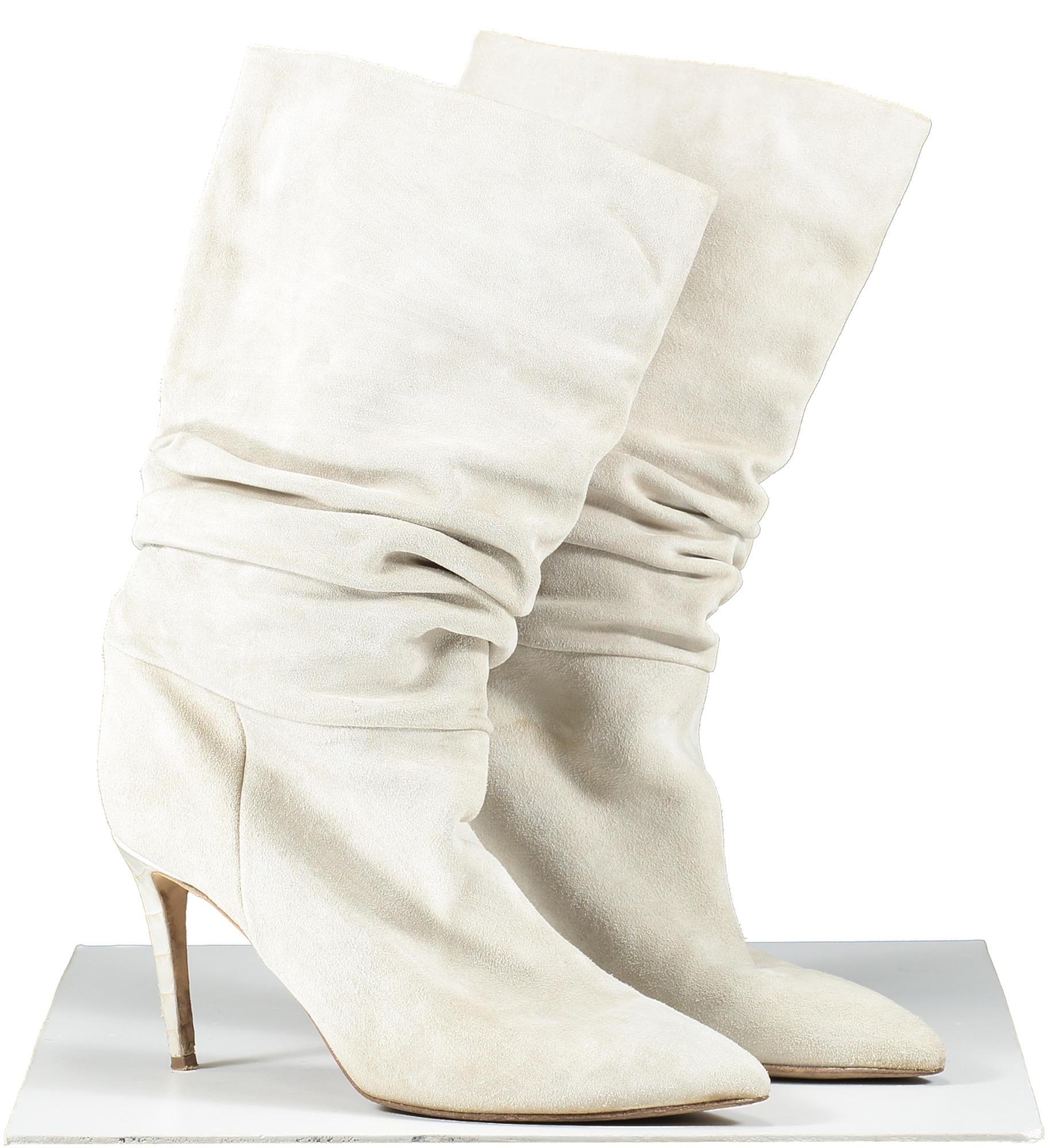 Paris Texas Beige Slouchy Suede Heeled Ankle Boots UK 7 EU 40 👠