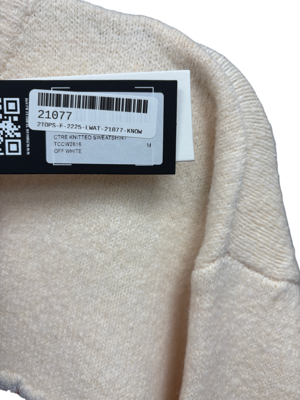 The Couture Club Cream CTRE Logo Knitted Sweatshirt UK M