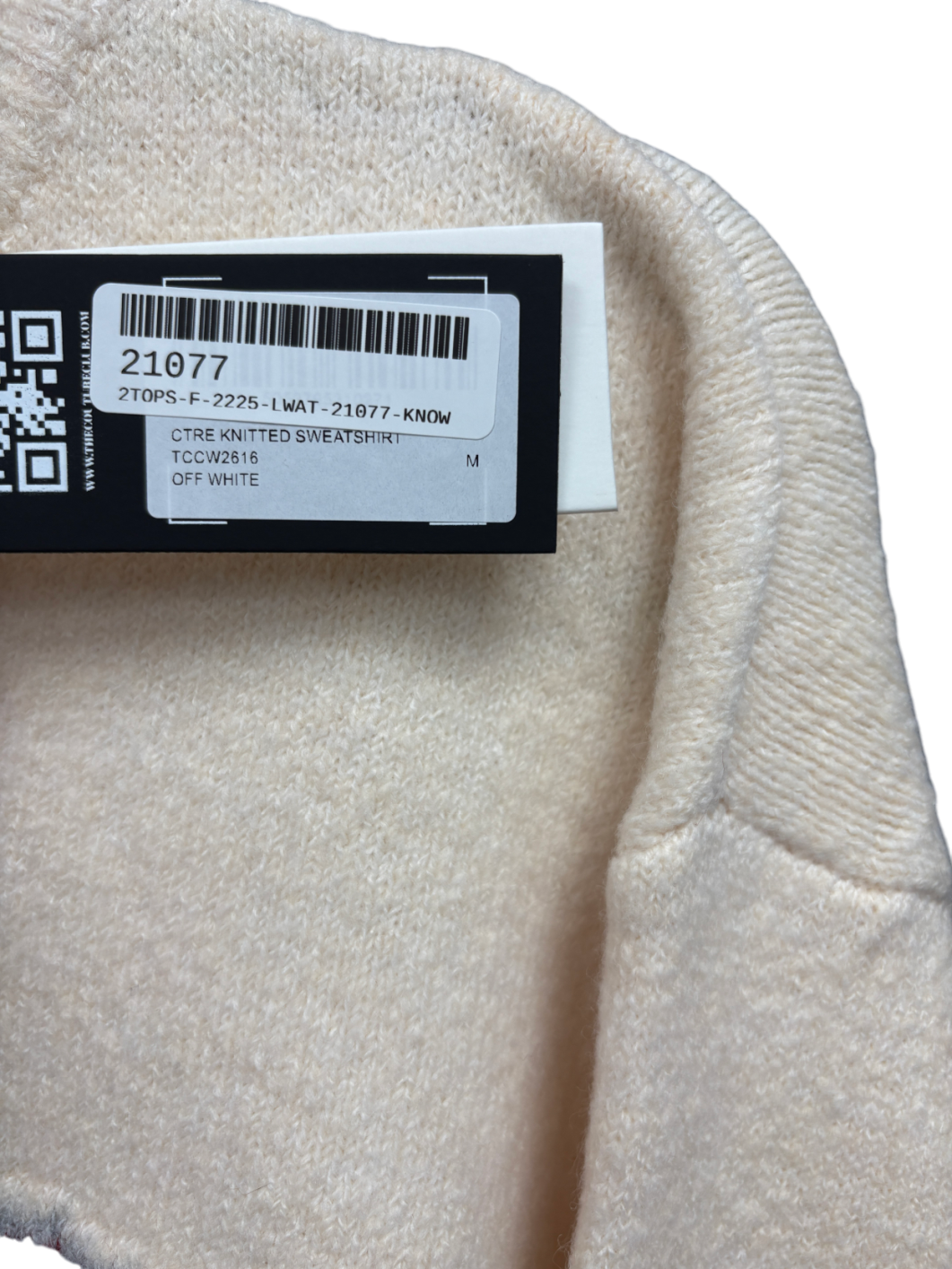 The Couture Club Cream CTRE Logo Knitted Sweatshirt UK M