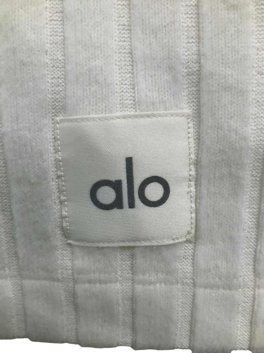 alo yoga Cream Ribbed Brushed Shorts UK S