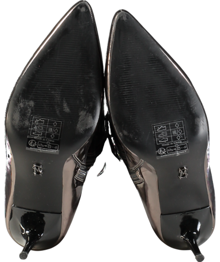 STEVE MADDEN Grey Lovable Patent Heeled Boots UK 6 EU 39 👠