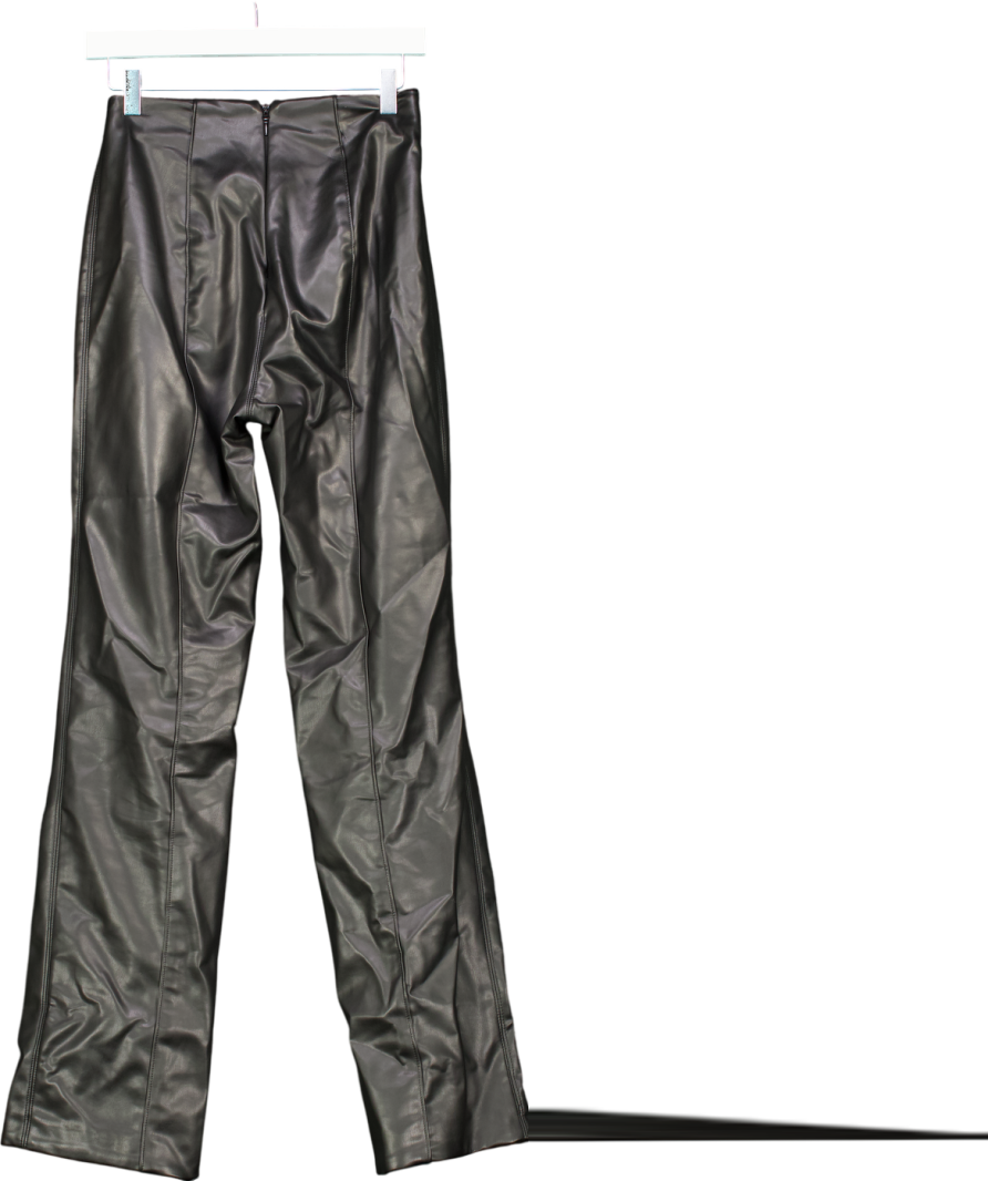 House of CB Black Elenaora Vegan Leather Trousers UK S