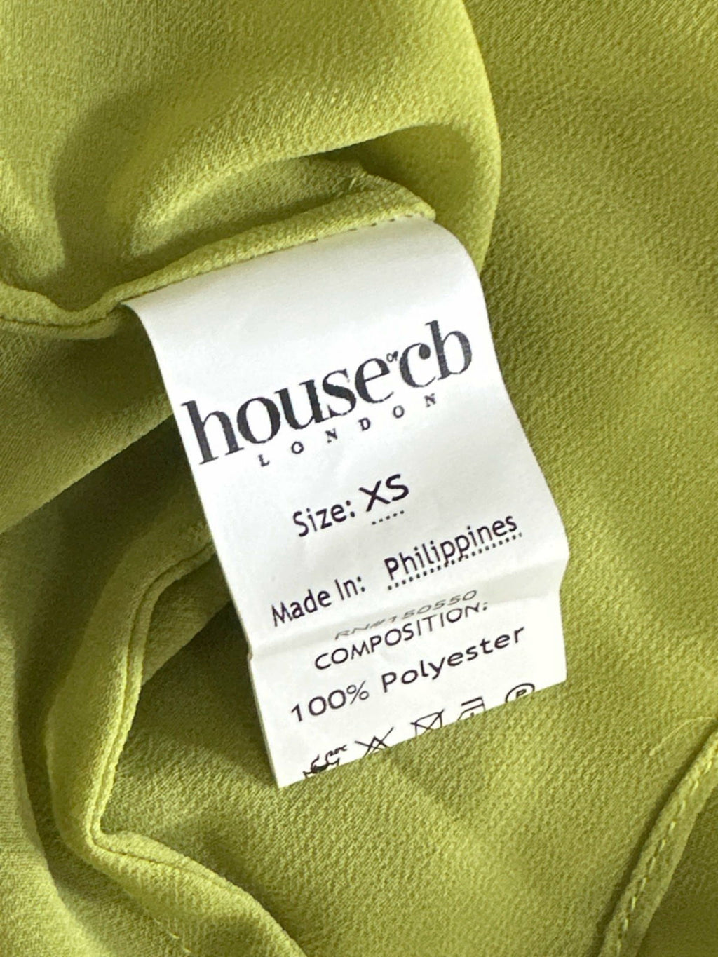 House of CB Lime Green Sheer Tie-Front Blouse XS