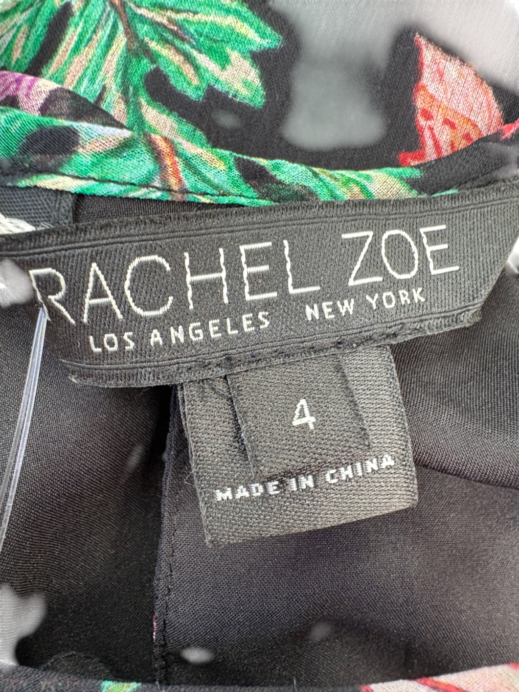 Rachel Zoe Black Floral Print Cold-shoulder Silk Jumpsuit UK 8