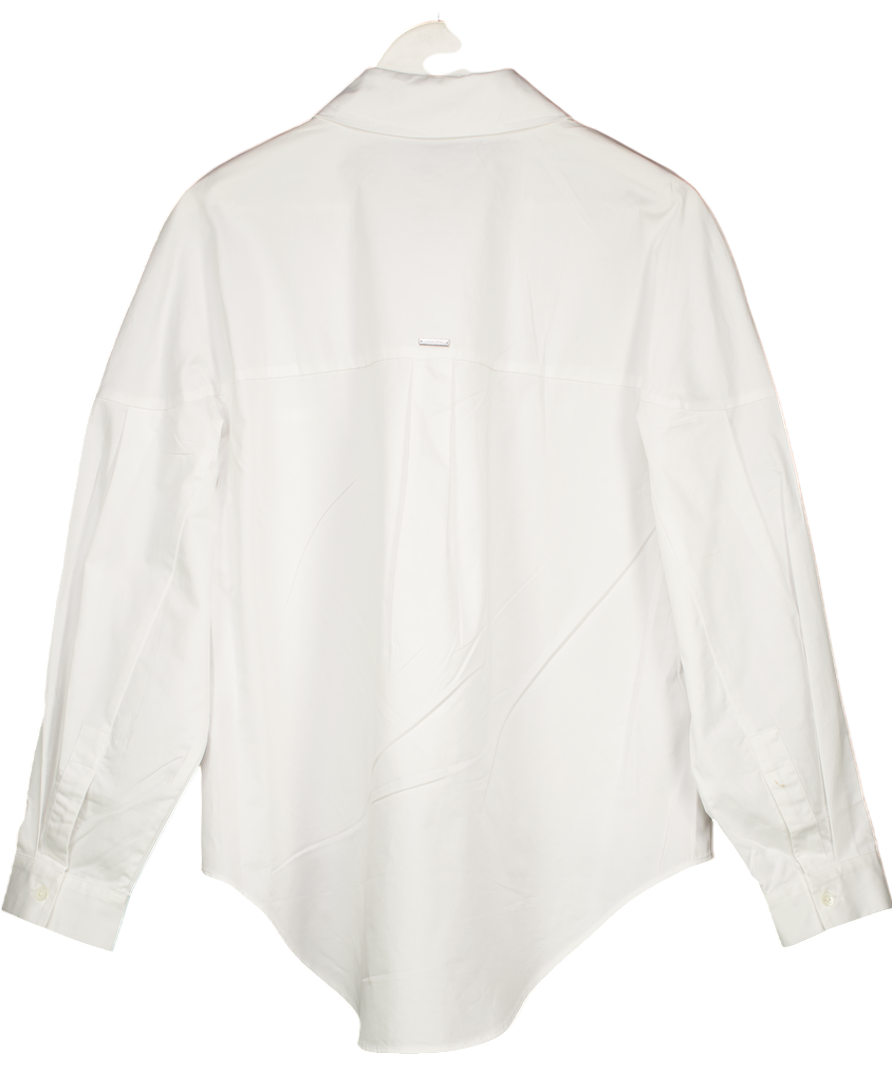 AllSaints White Toria Dipped Hem Shirt UK 10