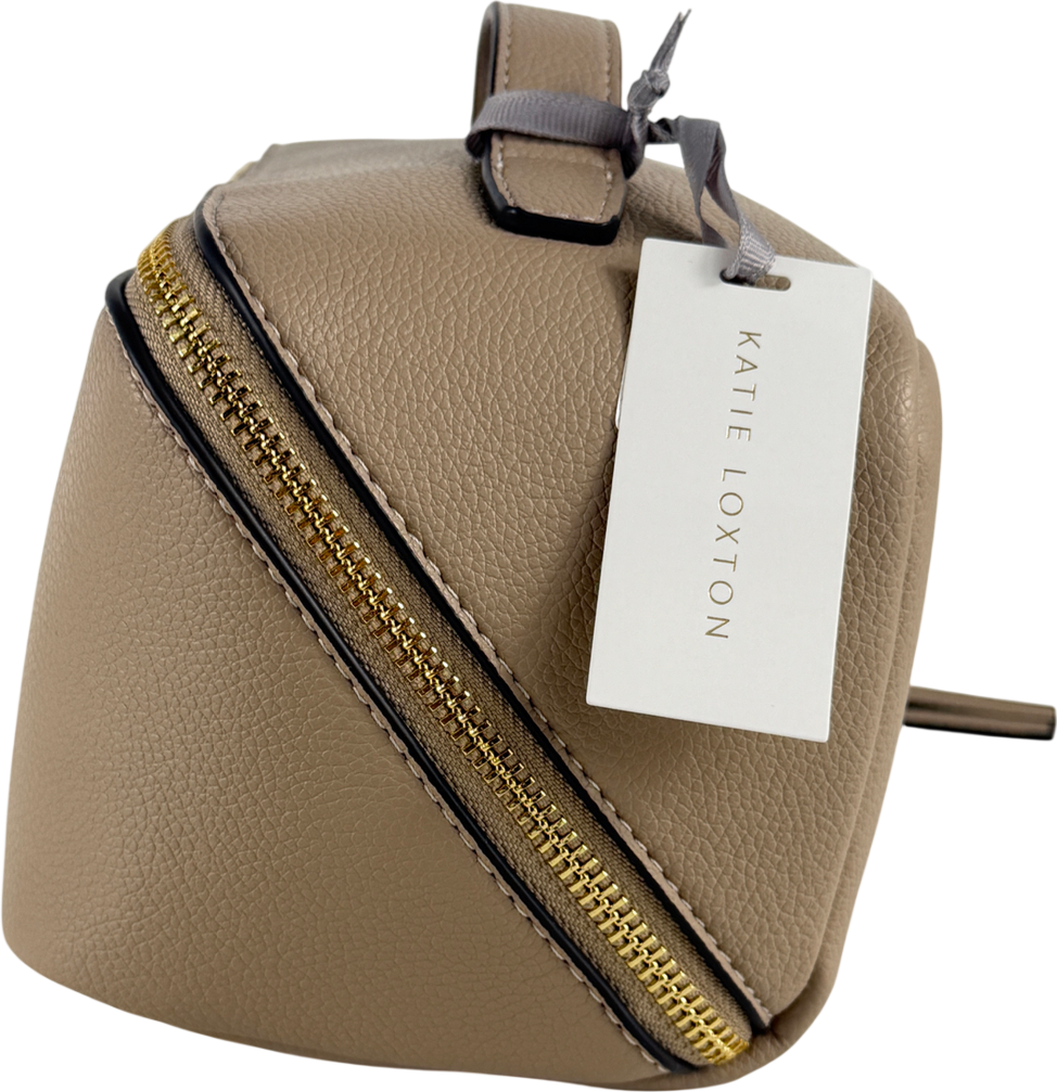 Katie Loxton Brown Soho Large Makeup & Wash Bag. Large, 14 Cm X 25 Cm X 14 Cm Personalised Ji Initials UK L