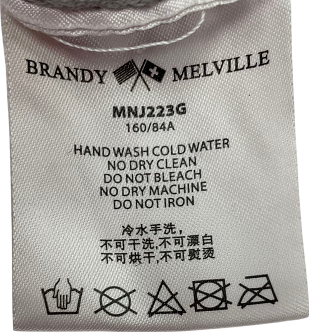 Brandy Melville Grey Leah Ribbed Top One Size