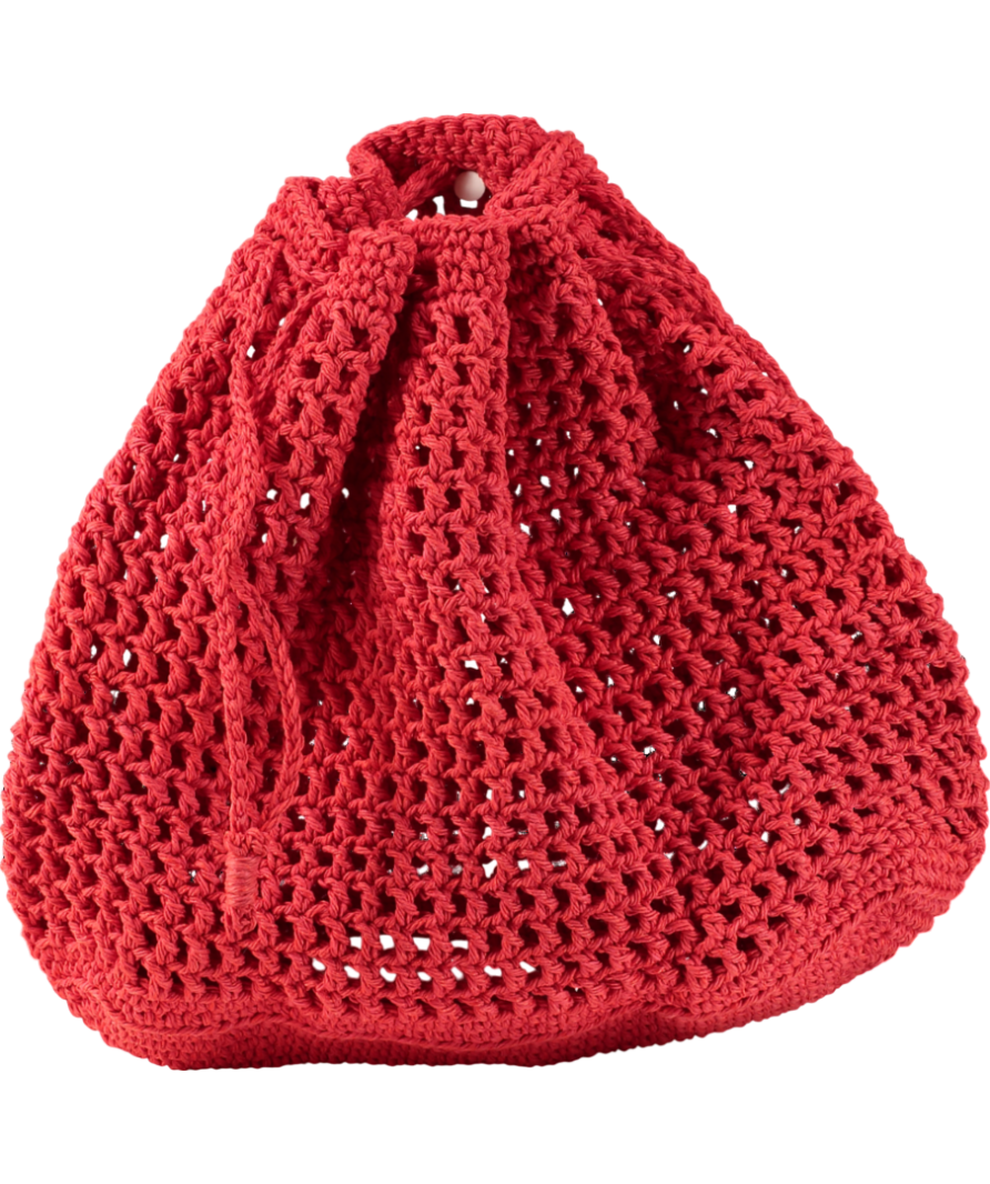 The Frankie Shop Crochet Pouch Bag - Red