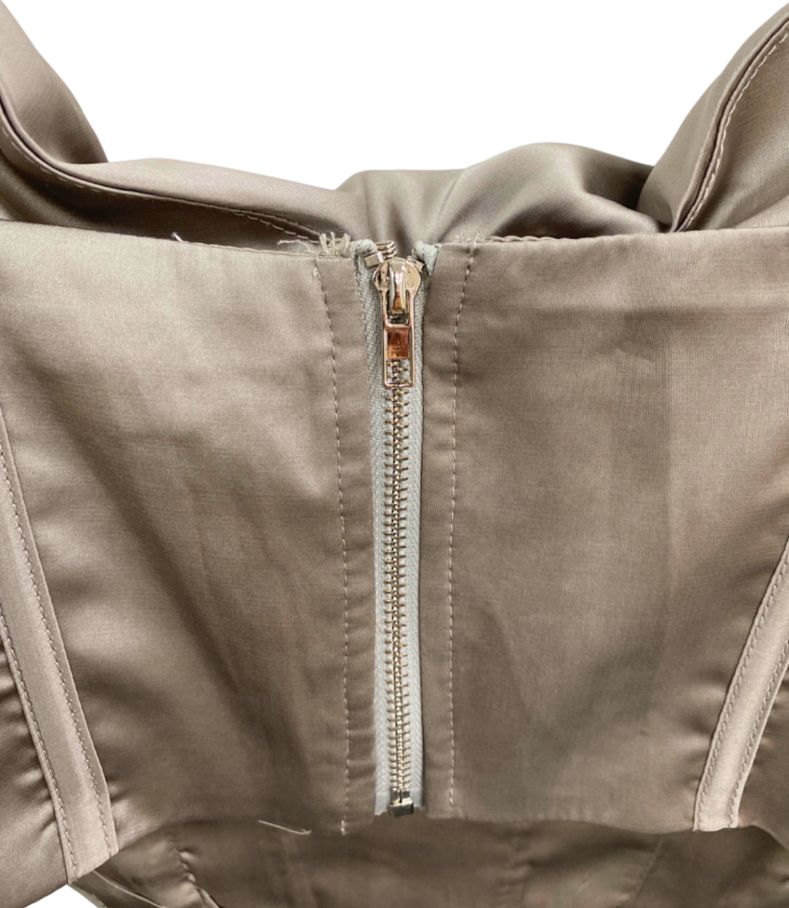 Fashion Nova Beige Bustier Crop Top XS UK 4-6