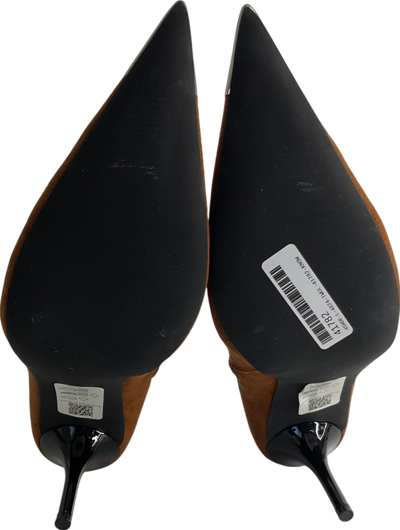 ASOS Brown Ellis Toe Cap High-heeled Boot In Tan UK 7 EU 40👠