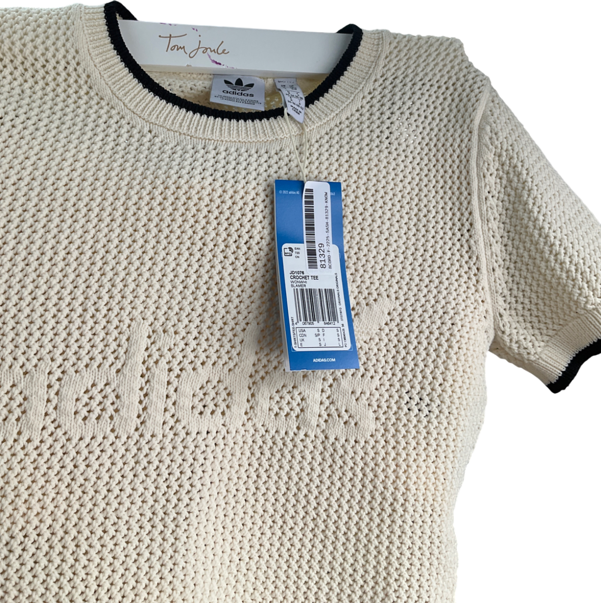 adidas Cream Blazer Crochet T-shirt And Shorts Set UK S