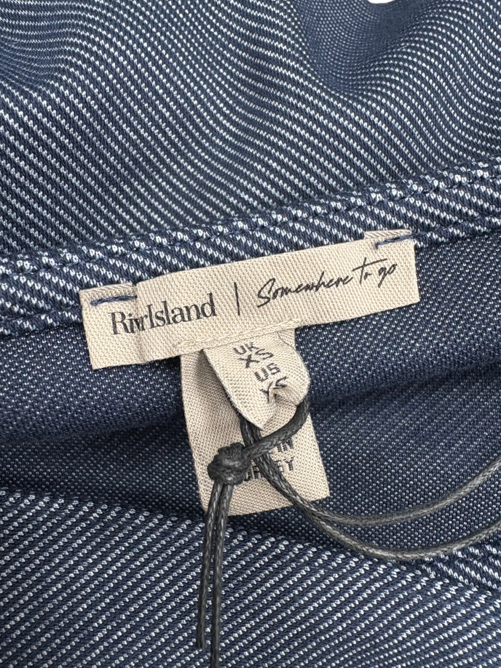 River Island Blue Denim Jersey Halter Neck Top UK XS