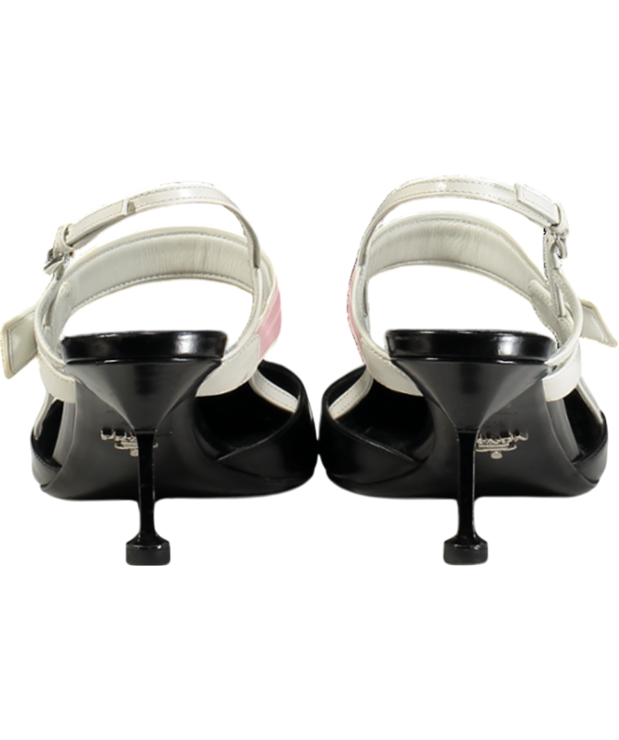 Prada Black Leather Slingback Pumps UK 7.5 EU 40.5 👠