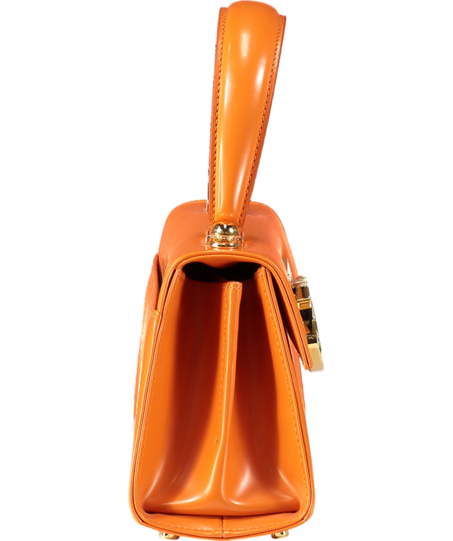 Orange Ferragamo Orange Leather Iconic Top-handle Bag With Shoulder Strap