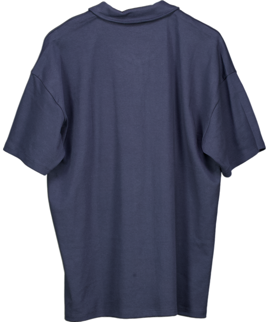 New Look Blue Short Sleeve Revere Polo Shirt UK L