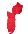 House of CB Red Noelle Ruffle Sleeve Stretch Tulle Mini Dress UK S
