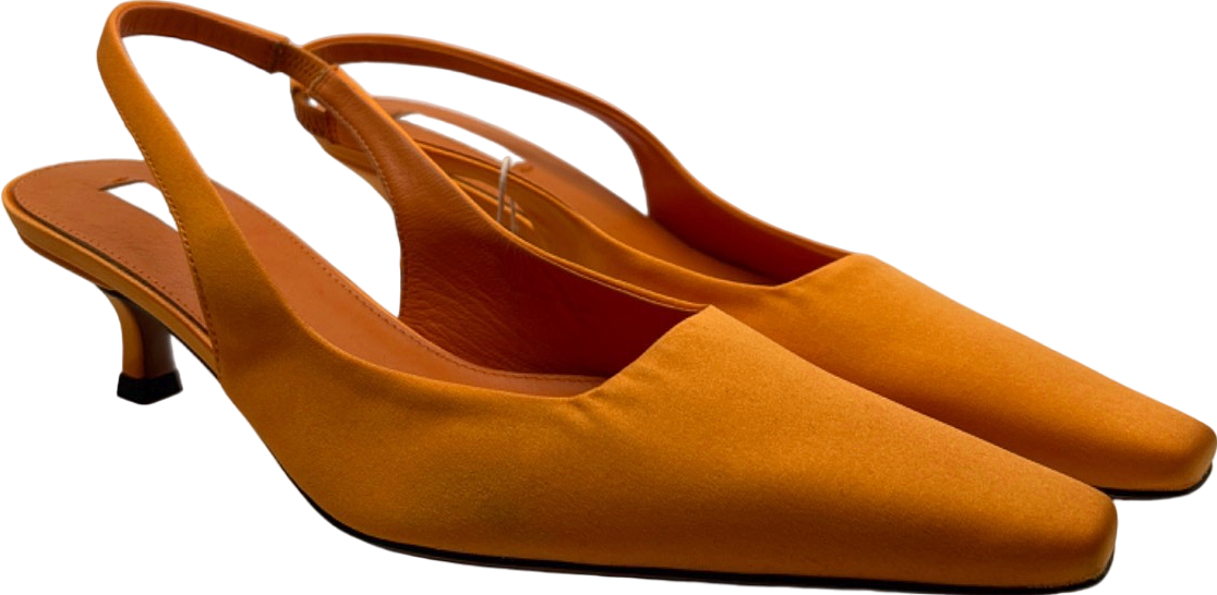 Arket Orange Slingback Kitten Heels UK 3