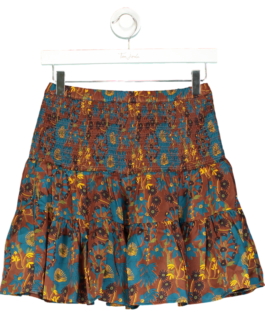 Cartolina Multicoloured Kylie Floral Silk Mini Skirt UK S