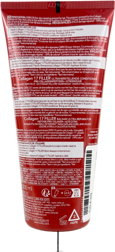 Dercos Collagen Filler - Fortifying Conditioner Intense Repair Anti-breakage Fortifying Conditioner Intense Repair Anti-breakage 200ml