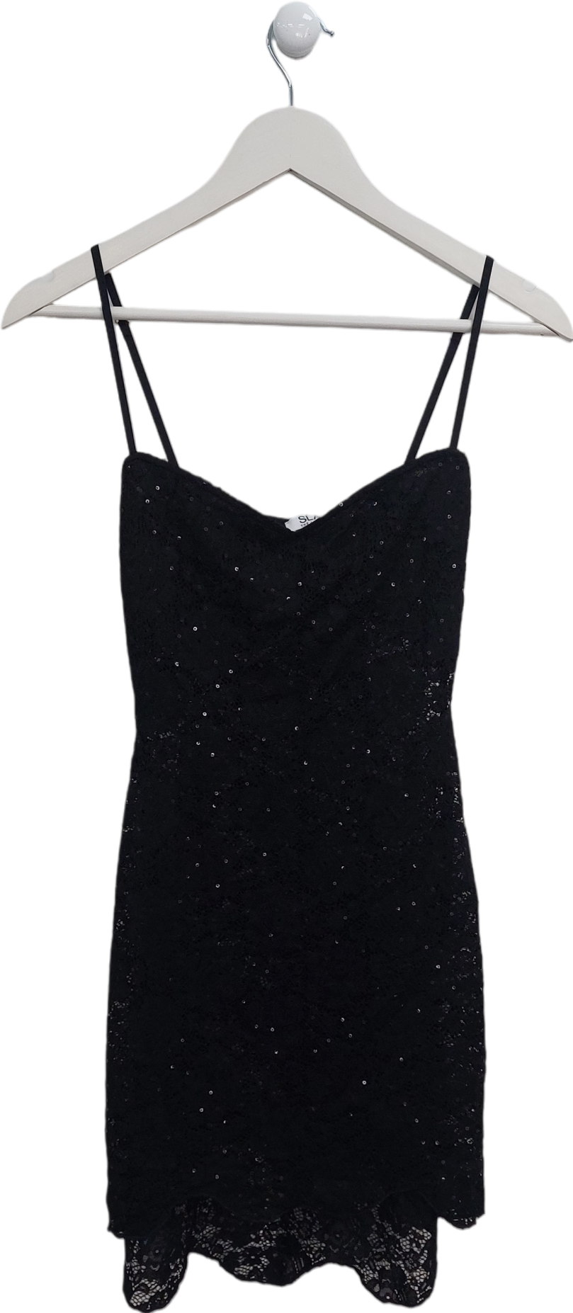 SLA the label Black Sequin Lace Dress UK XS