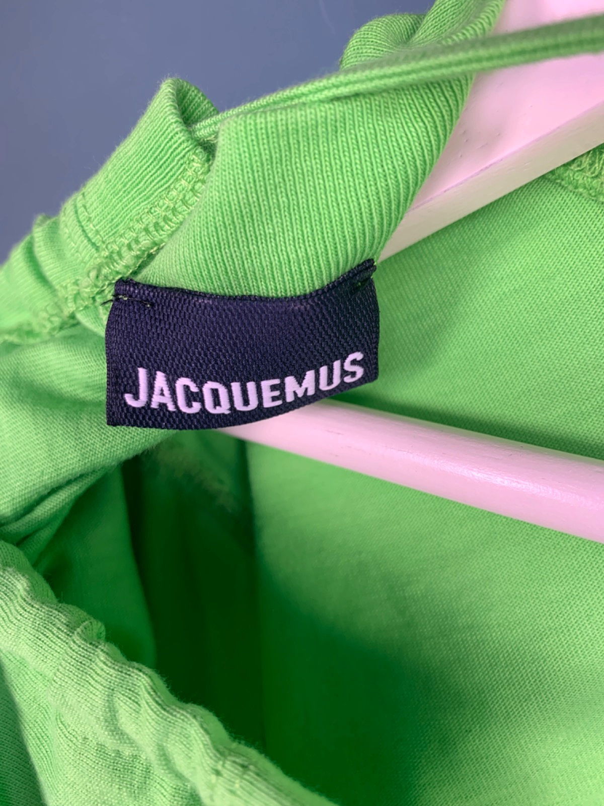 Jacquemus Green Piccola Cropped Cutout Cotton-Jersey Top UK XS