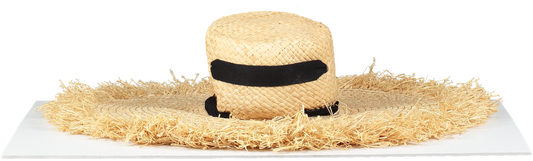 Lola Beige Alpargatas Fringed Edge Straw Hat One Size