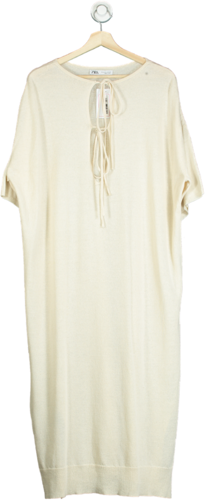 Zara Cream Knit Dress UK XS-S